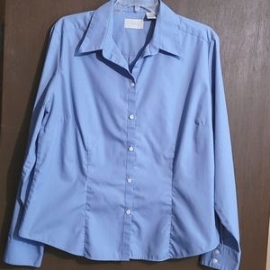 Van Heusen blue button down long sleeve shirt. Size XL